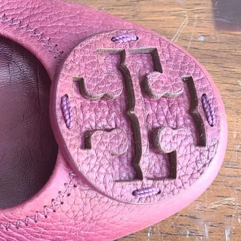 Tory Burch Burgundy Reva Leather Flats size 8 1/2M